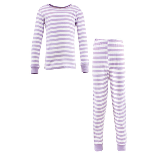 Hudson Baby Infant & Toddler Girl Cotton Pajama Set, Lilac Stripe