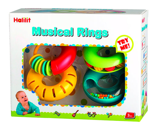 Edushape Musical Rings, Assorted Sounds and Colors Set of 4