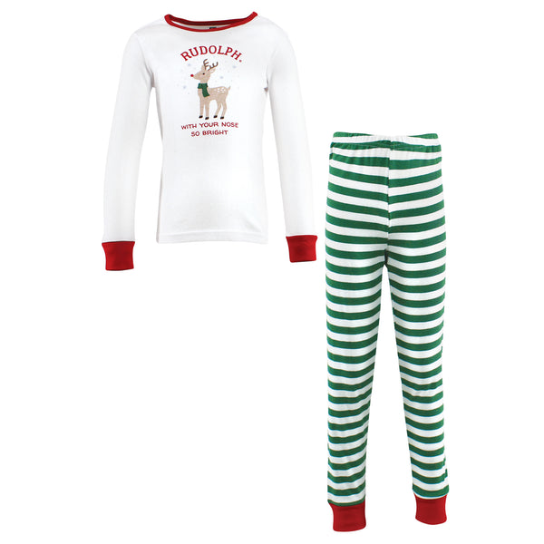 Hudson Baby Infant and Toddler Cotton Pajama Set, Rudolph