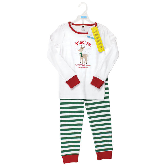 Hudson Baby Infant and Toddler Cotton Pajama Set, Rudolph