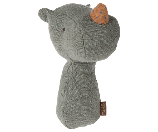 Maileg Lullaby Friend Rattles, Rhino - Pine