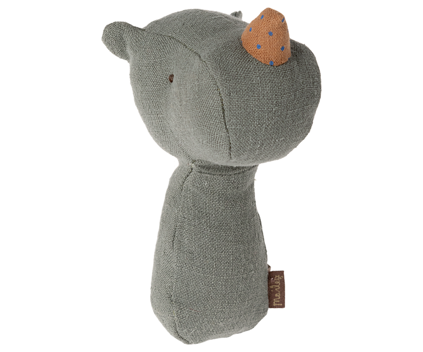 Maileg Lullaby Friend Rattles, Rhino - Pine