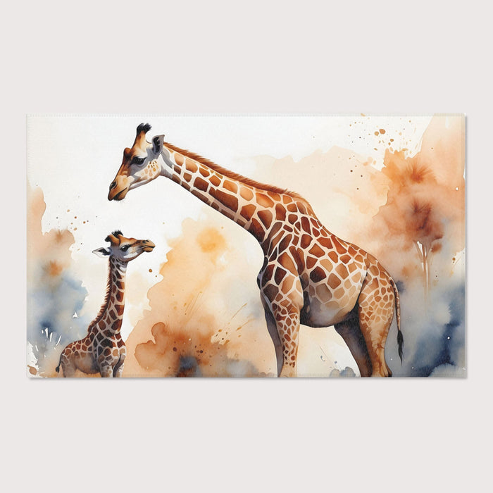 TeepeeJoy Nursery and Kids Giraffe Area Rug - Savannah Smiles