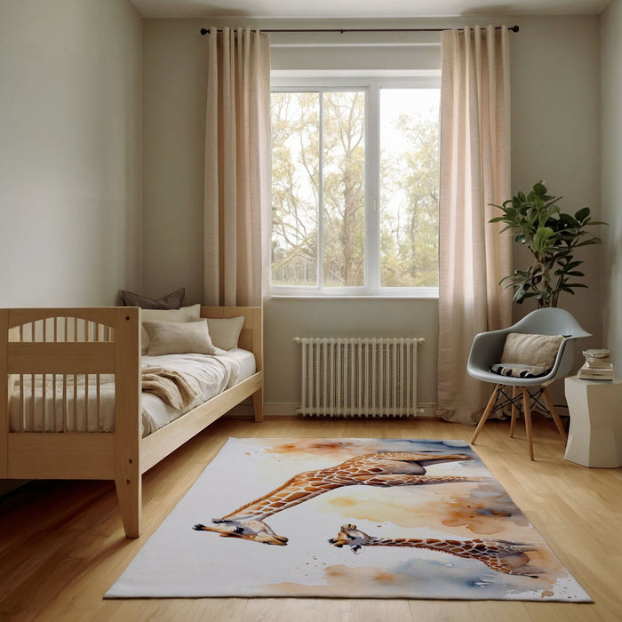 TeepeeJoy Nursery and Kids Giraffe Area Rug - Savannah Smiles