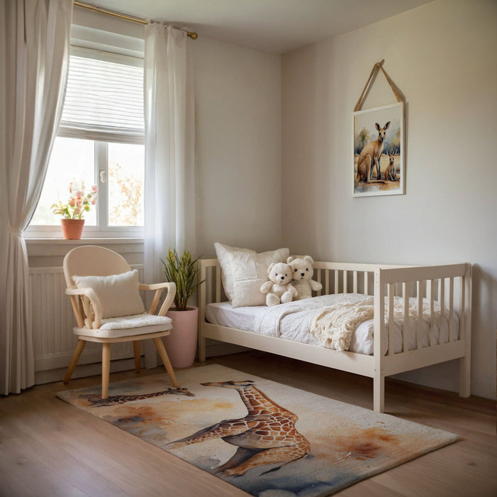 TeepeeJoy Nursery and Kids Giraffe Area Rug - Savannah Smiles