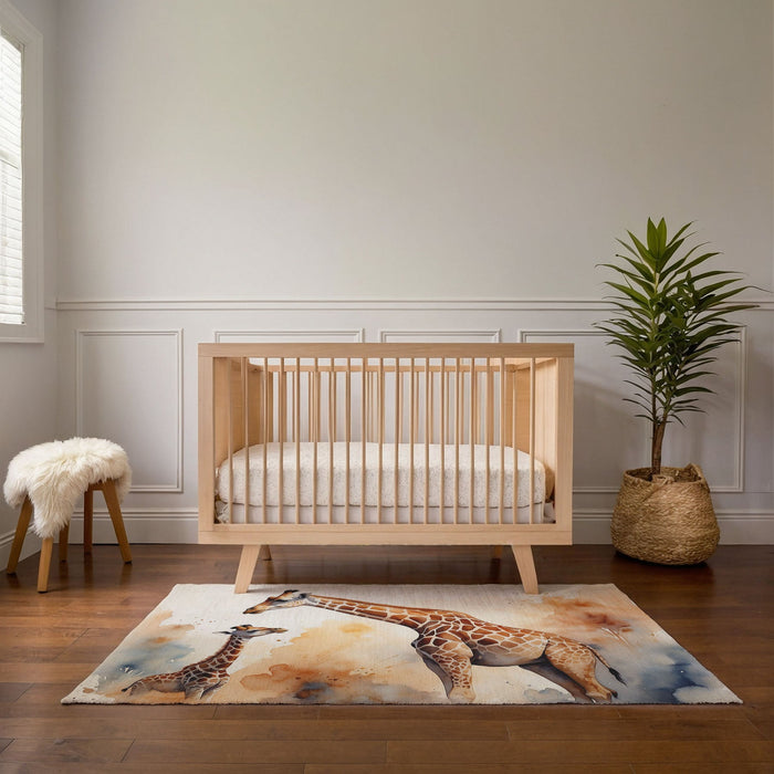 TeepeeJoy Nursery and Kids Giraffe Area Rug - Savannah Smiles