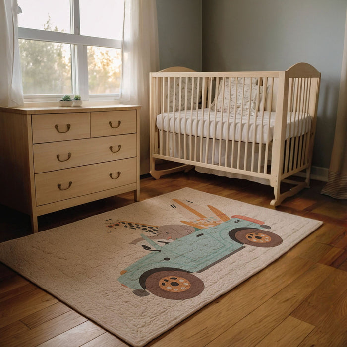 TeepeeJoy Animals Area Rug for Kids and Nursery Rooms - Joyride Jamboree