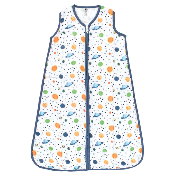 Hudson Baby Muslin Cotton Sleeveless Wearable Blanket, Space