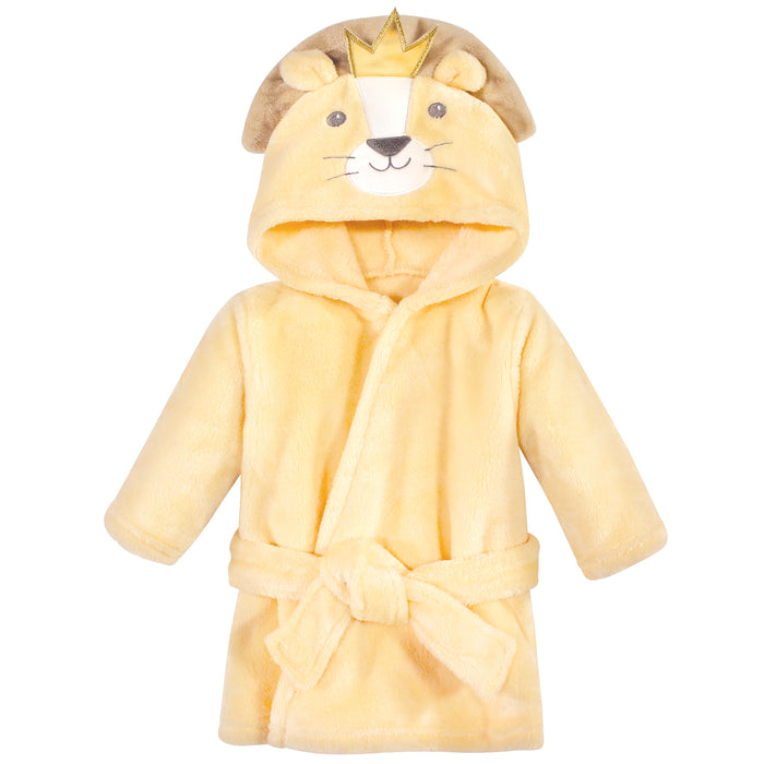 Hudson Baby Infant Boy Plush Animal Bathrobe, King Lion, 0-9 Months