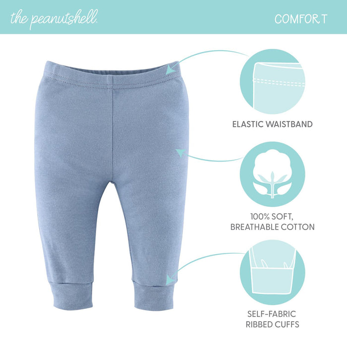 The Peanutshell Blue Camo Baby Pants for Boys 5inPack