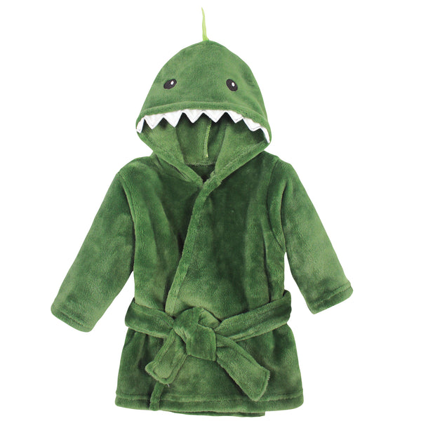 Hudson Baby Plush Animal Face Bathrobe, Dinosaur, 0-9 Months