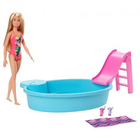 Barbie Doll and Pool Playset - Blonde Doll