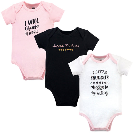 Hudson Baby Infant Girl Cotton Bodysuits, Spread Kindness
