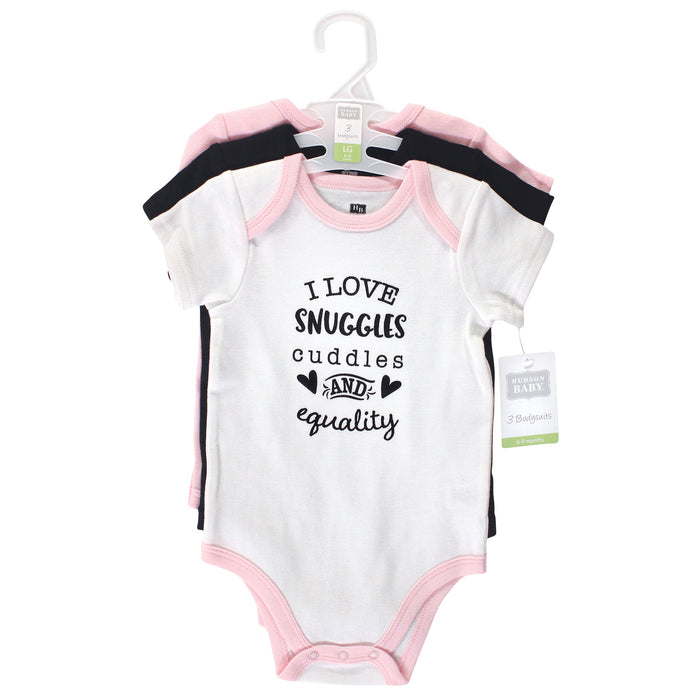 Hudson Baby Infant Girl Cotton Bodysuits, Spread Kindness