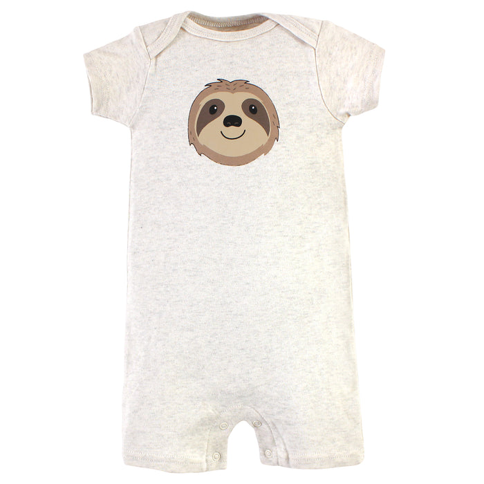 Hudson Baby Infant Boy Cotton Rompers, Sloth