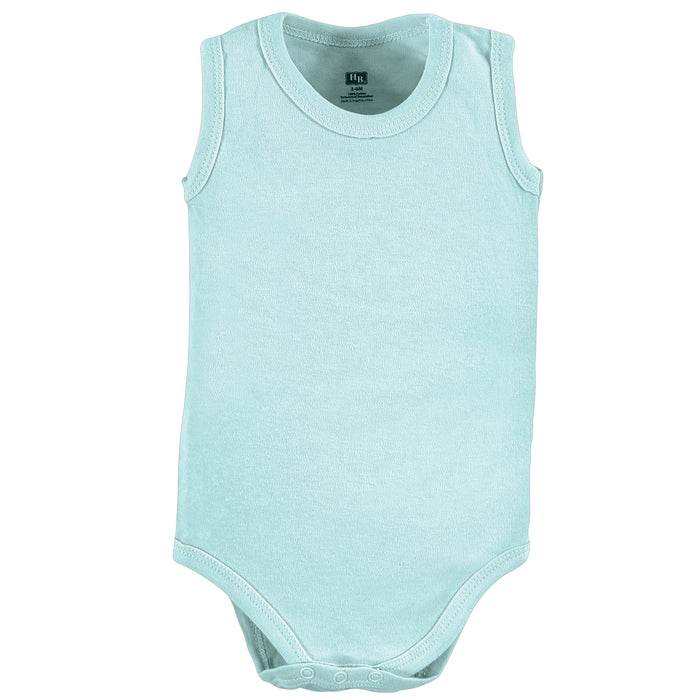 Hudson Baby Infant Boy Cotton Sleeveless Bodysuits, Zoo Animals