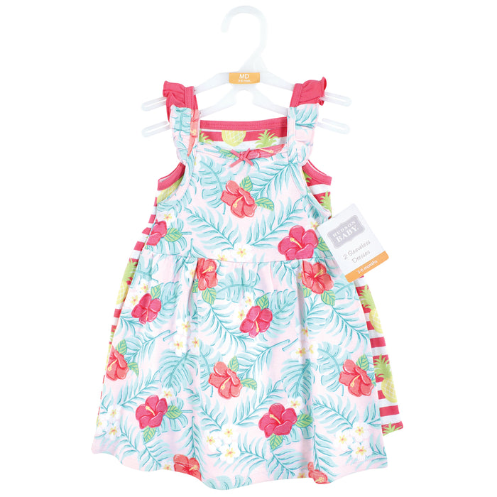 Hudson Baby Infant and Toddler Girl Cotton Dresses, Tropical Floral