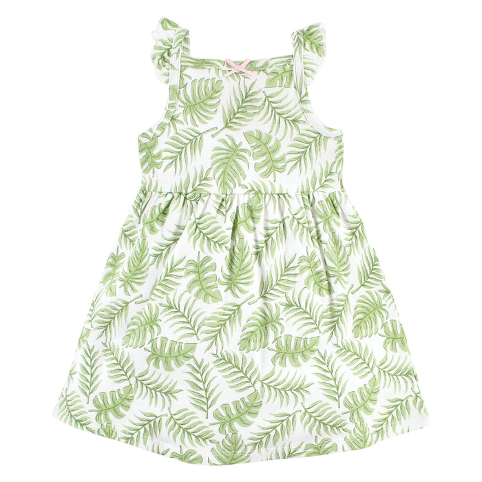 Hudson Baby Girls Cotton Dresses, Palm Leaf