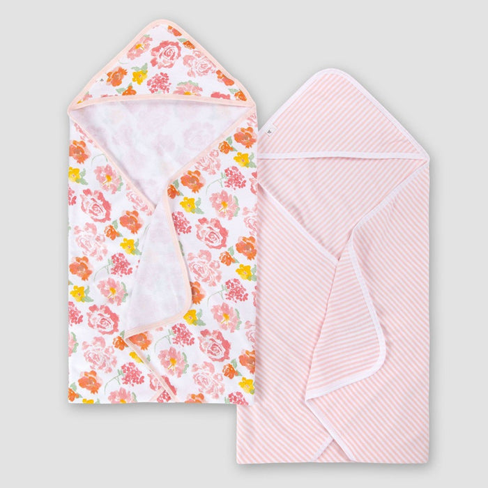Burt's Bees Baby - Hooded Towels, Rosy Spring, 2 Pack