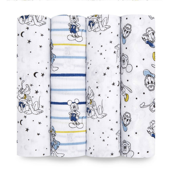 Aden + Anais Essentials Disney Baby 4 Pack Mickey StargazerSwaddle Blanket