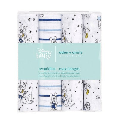 Aden + Anais Essentials Disney Baby 4 Pack Mickey StargazerSwaddle Blanket