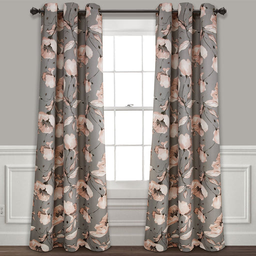 LushDecor Delsey Floral Absolute Blackout Window Curtain Set