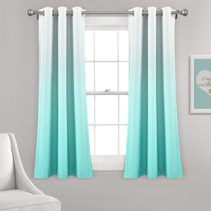 LushDecor Mia Ombre Insulated Grommet Blackout Curtain Panel Set