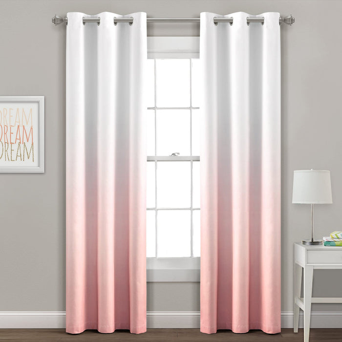 LushDecor Mia Ombre Insulated Grommet Blackout Curtain Panel Set