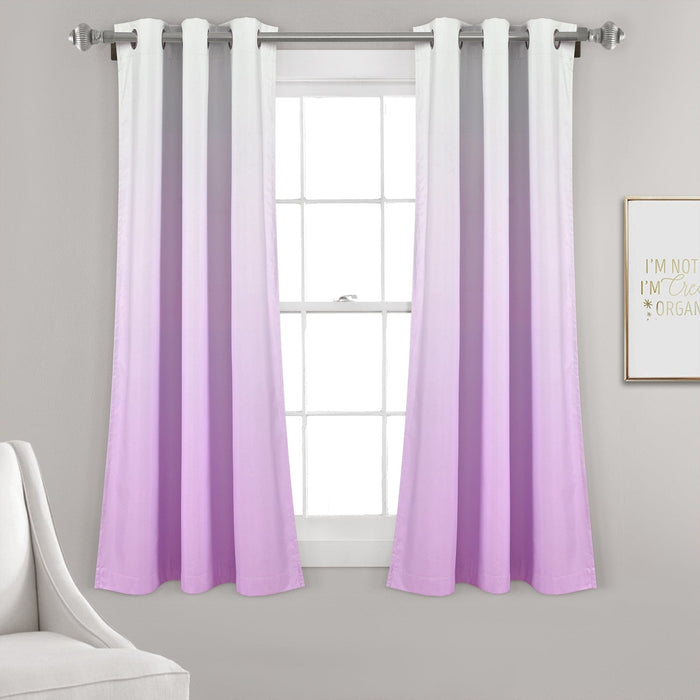 LushDecor Mia Ombre Insulated Grommet Blackout Curtain Panel Set