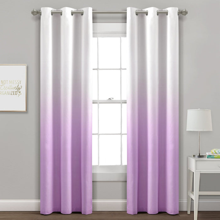 LushDecor Mia Ombre Insulated Grommet Blackout Curtain Panel Set