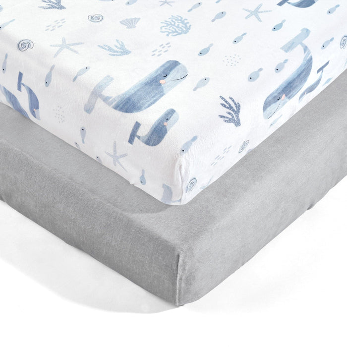 LushDecor Seaside Soft & Plush Fitted Crib Sheet 2 Pack Set