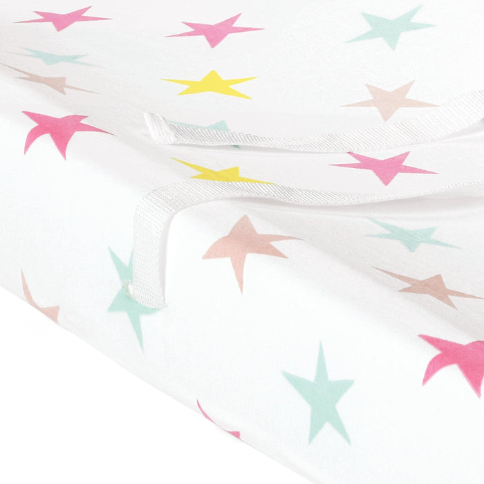 LushDecor Unicorn Heart Rainbow Star Organic Cotton Changing Pad Cover 2 Pack Set