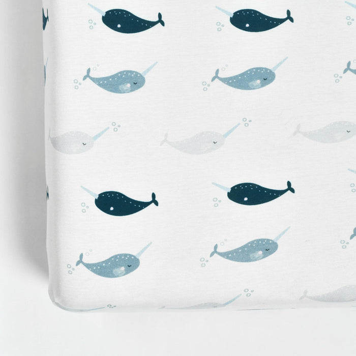 LushDecor Narwhal Organic Cotton Fitted Crib Sheet