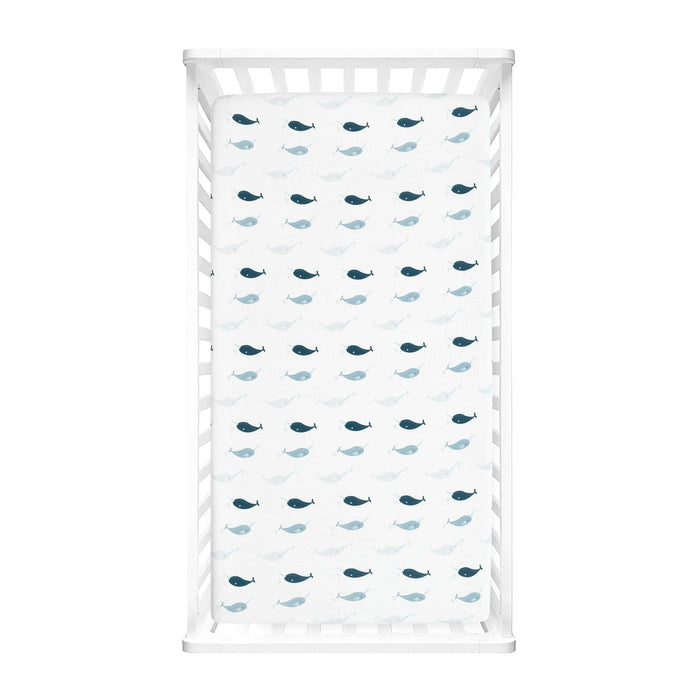 LushDecor Narwhal Organic Cotton Fitted Crib Sheet