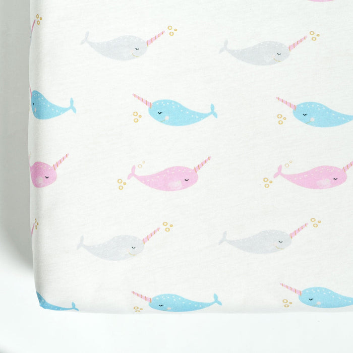 LushDecor Narwhal Organic Cotton Fitted Crib Sheet