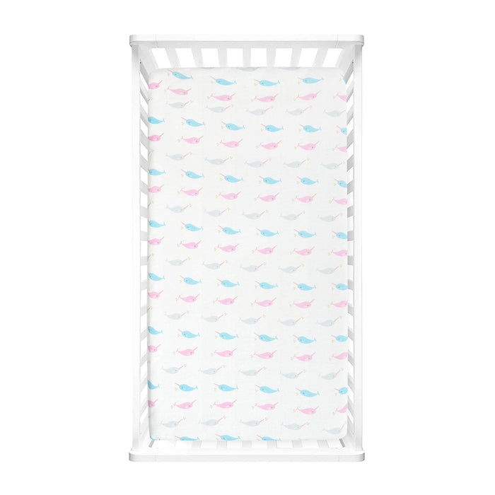 LushDecor Narwhal Organic Cotton Fitted Crib Sheet