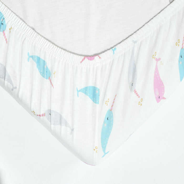 LushDecor Narwhal Organic Cotton Fitted Crib Sheet