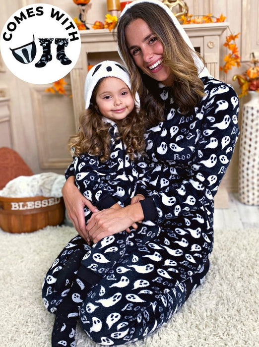 Mia Belle Girls Family Matching Boo-tiful Hoodie Onesie Pajamas Set