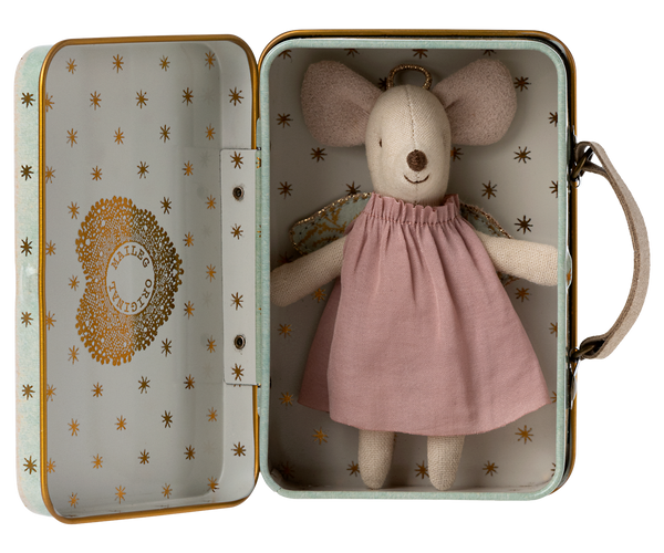 Maileg Angel Mouse in Suitcase, Little Sister