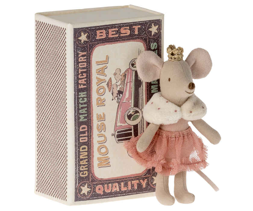 Maileg Princess Little Sister in Matchbox - Rose