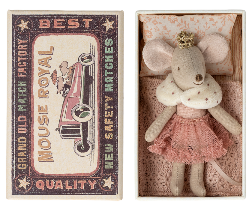 Maileg Princess Little Sister in Matchbox - Rose