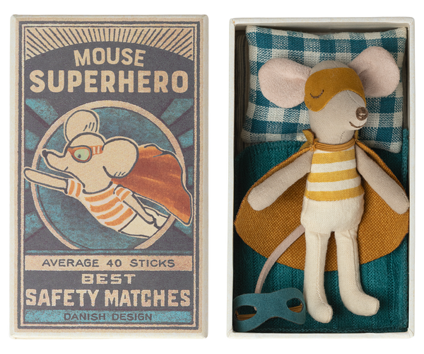 Maileg Super Hero, Little Brother in Matchbox