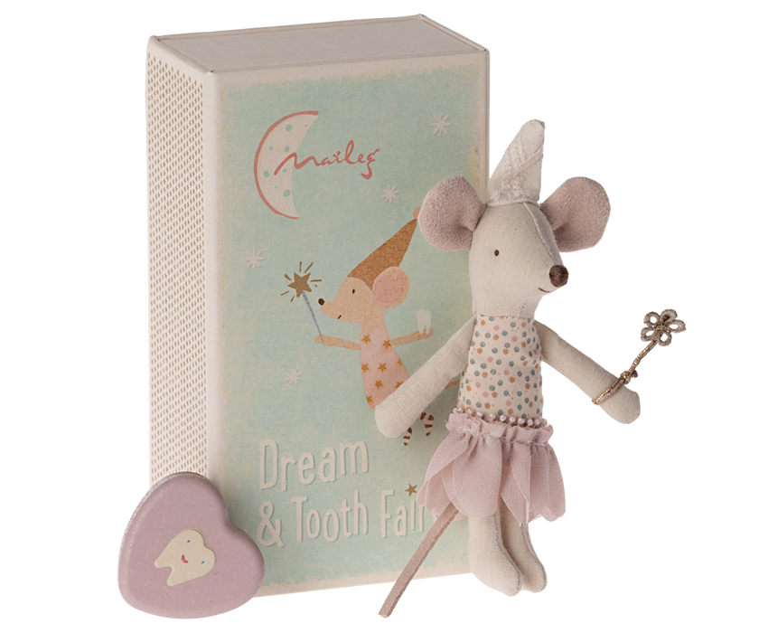 Maileg Tooth Fairy Mouse, Little Sister in Match Box