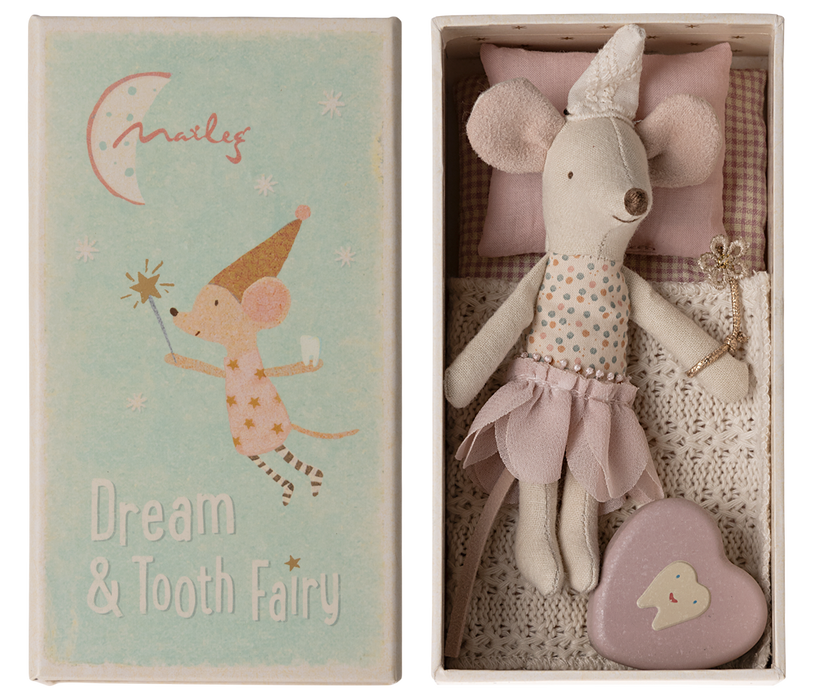 Maileg Tooth Fairy Mouse, Little Sister in Match Box