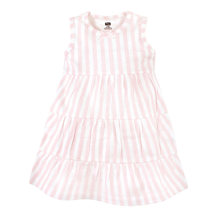 Hudson Baby Girls Cotton Dresses, Pink Navy Floral