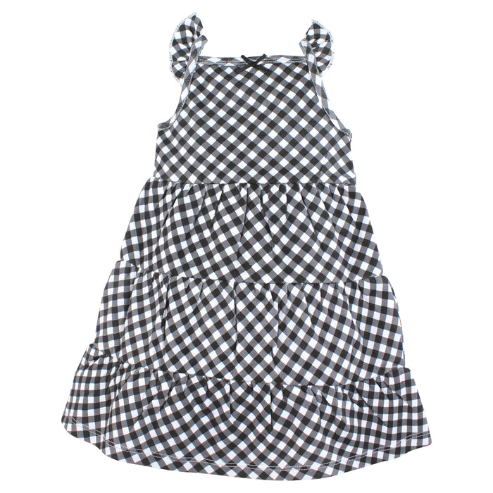 Hudson Baby Girl Cotton Dresses, Black Daisy 2-Pack