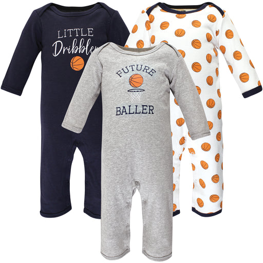 Hudson Baby Infant Boy Cotton Coveralls, Basketball