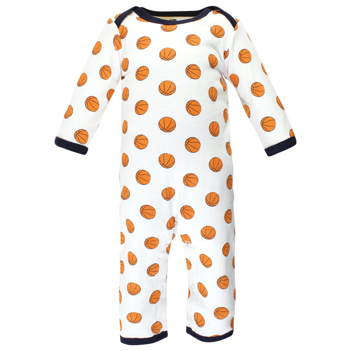 Hudson Baby Infant Boy Cotton Coveralls, Basketball