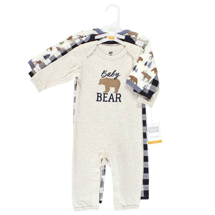 Hudson Baby Infant Boy Cotton Coveralls, Moose Bear