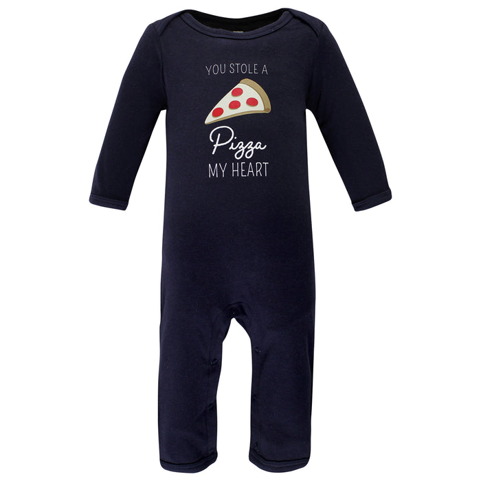 Hudson Baby Infant Boy Cotton Coveralls, Pizza